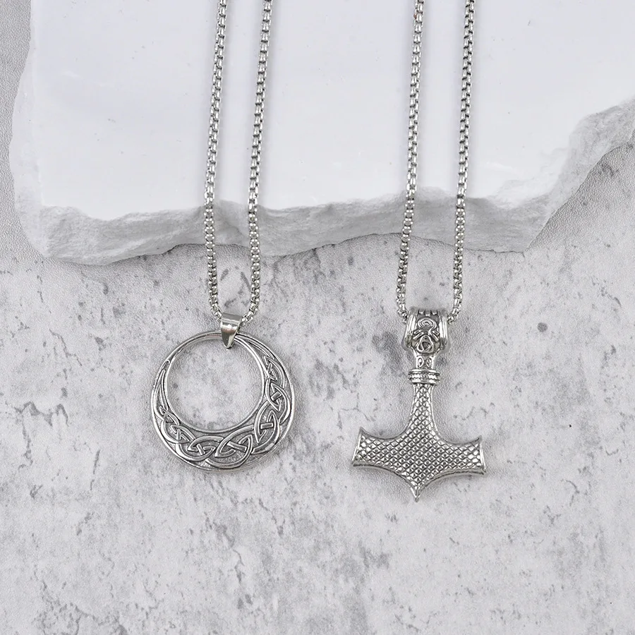 DIY accessories Cross-border Nordic Viking retro stainless steel pendant foreign trade zinc alloy retro titanium steel ship anch