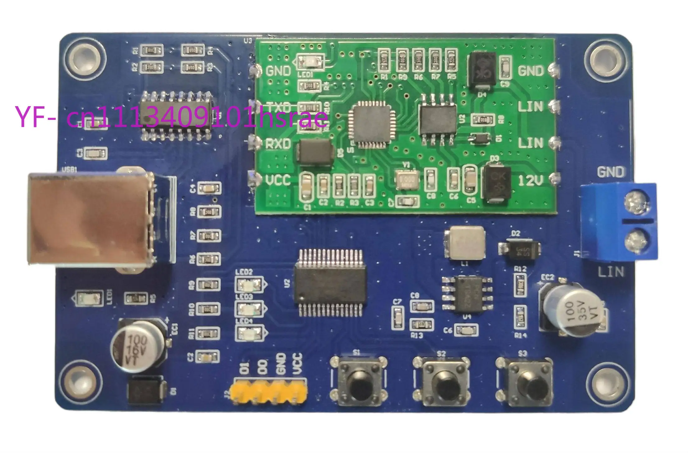 LINTest‑MU LIN Bus Development Board, Master/Slave Simulation & Diagnostic