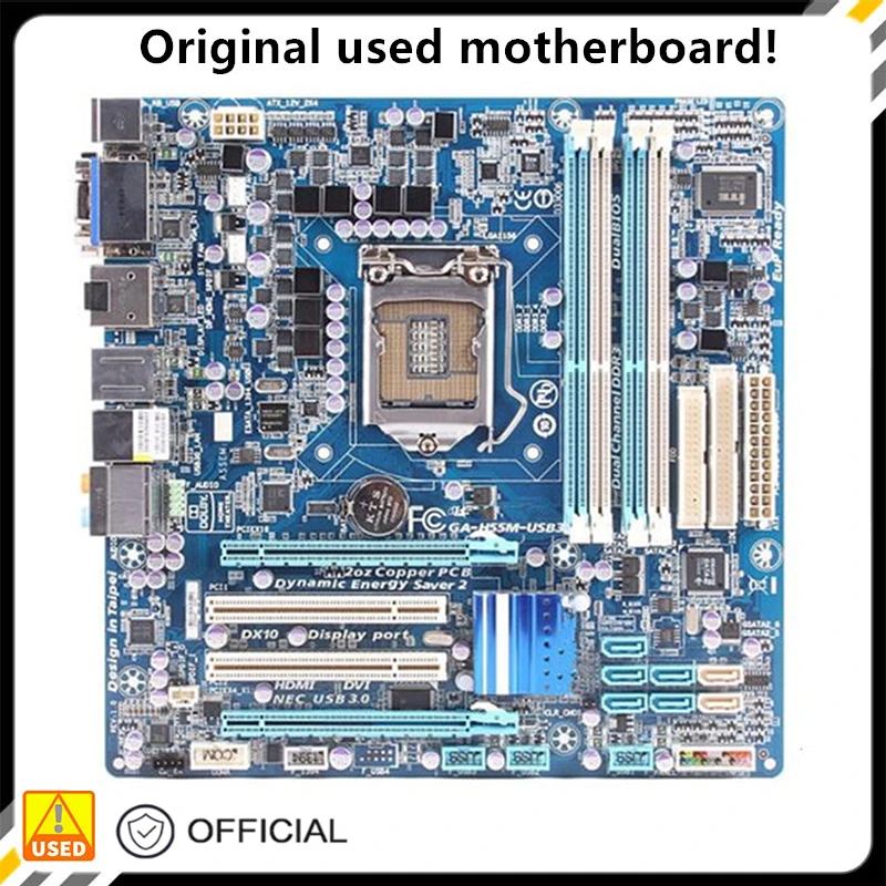 

For GA-H55M-USB3 H55M-USB3 Motherboard LGA 1156 DDR3 16GB For Intel H55 P7H55 Desktop Mainboard SATA II PCI-E X16 Used AMI BIOS