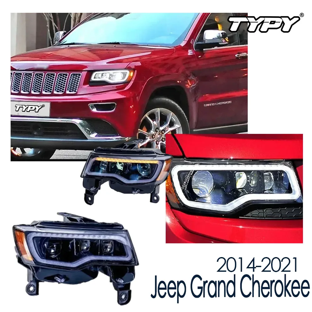 

Фара с динамическим сигналом, автомобильные аксессуары, обновленный модифицированный новый светодиодный светильник для Jeep Grand Cherokee 2014-2021, фары