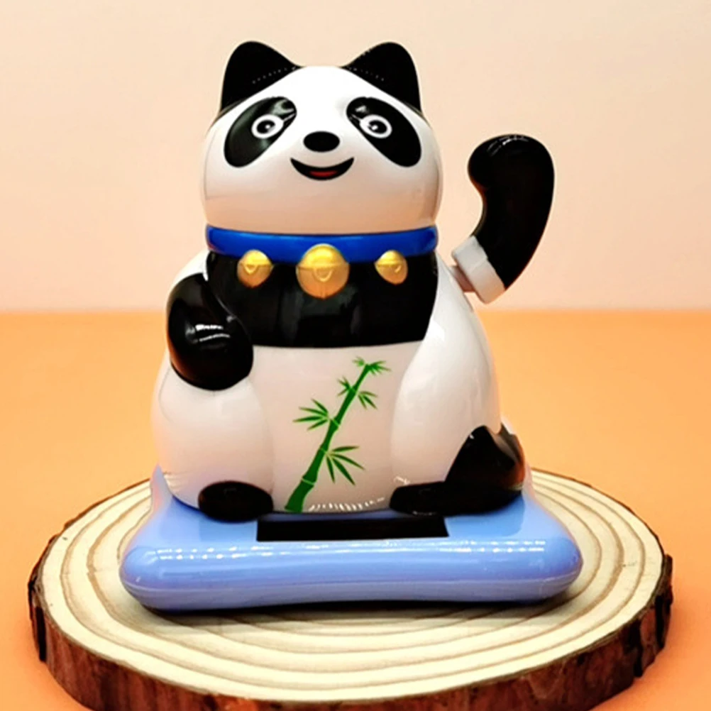 

Creative Auto Dashboard Panda Ornament Solar Powered Shaking Head Durable Resin Car Decoration Cute Mini Panda