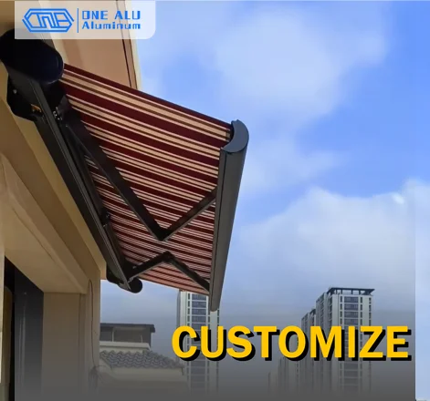 

Custom Motorized Aluminum Retractable Awning Waterproof Acrylic Fabric Patio Sunshade Remote Control Full Cassette UV Resistant