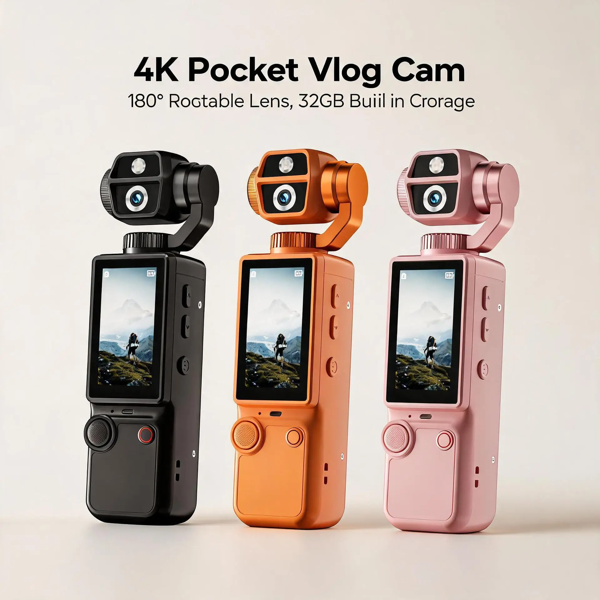 

32GB 4K HD Action Camera Auto Focus Handheld Camcorder Portable Pocket Video Recorder for Outdoor Travel Conference Recording