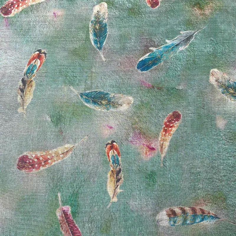 

Natural Linen Fabric for Abayas Lion DIY Handmade Summer Thin Painted Anti-perf Ramie Cloth Pure Robe Clothing Linnen Arab Beer