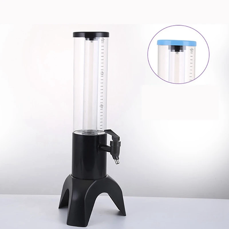 Imagem -02 - Beverage Tower Dispenser com Luz Led Fácil Limpeza Torneira Integrada com Tubo de Gelo Preto Transparente 2x 1.5l