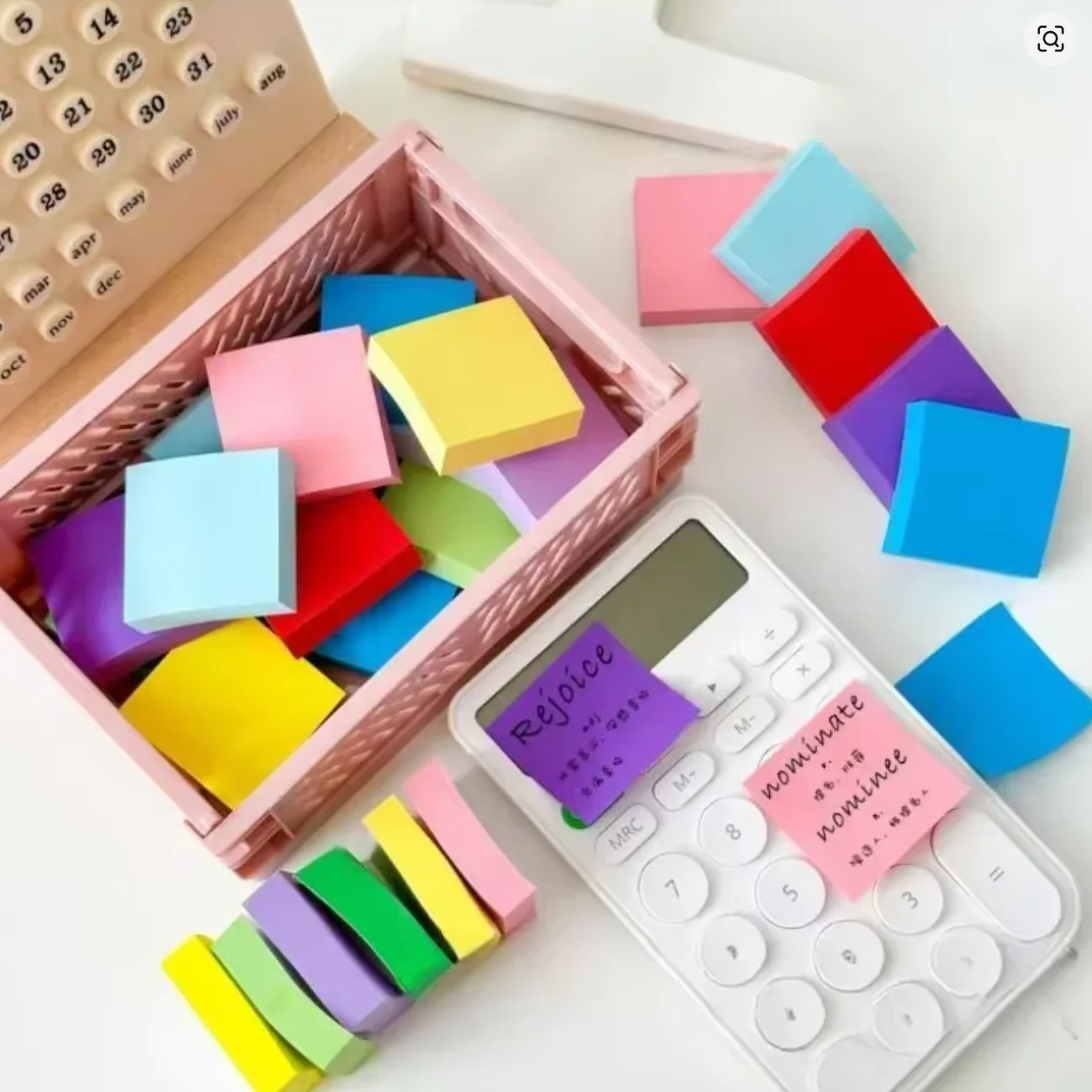 11 Blocs de Notas Adhesivas Coloridas, Notas Autoadhesivas, Material Escolar Estético para el Hogar, Oficina y Escuela