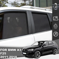 Magnetic Car Sunshade For BMW X3 F25 (2010-2017) Front Windshield Curtain Cover Rear Side Baby Window Mesh Sun Shade Visor