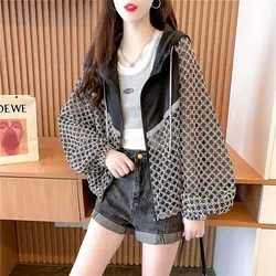 2023 Spring and Autumn Women's New Fashion Hooded Sun Protection Clothing Thin Loose Relaxed Comfortable Versatile Top