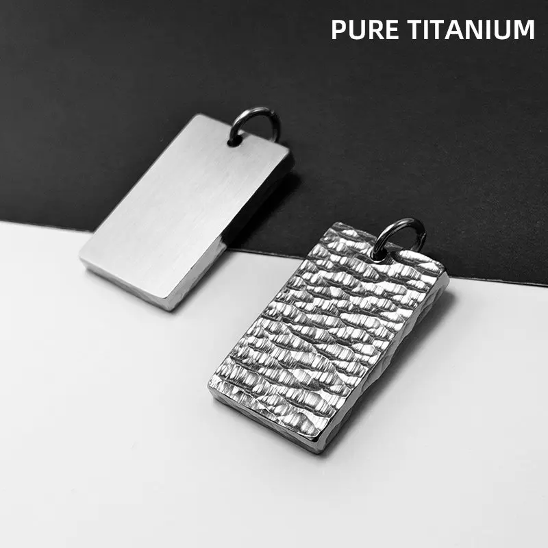 

Ultra Light TA1 Pure Titanium Water Ripple Plain Pendant Necklace Fashion Hypoallergenic Handmade Wave Design Pendant Necklace