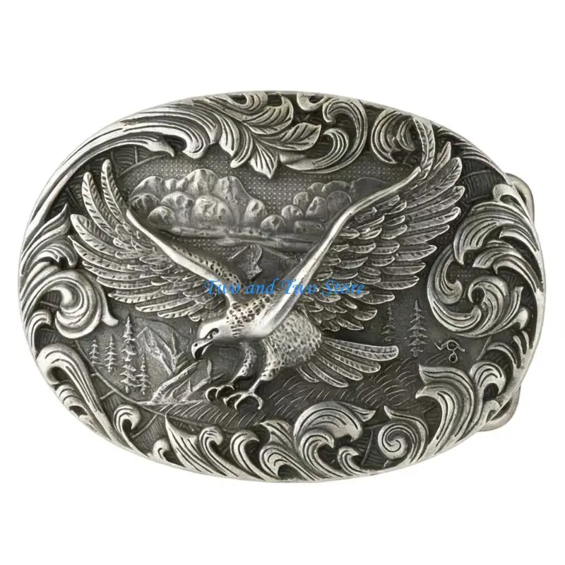 HX6F Classical Western Bird Belt Buckle Repair Accessories For Belts Practical And Stylish Waistband Fastener