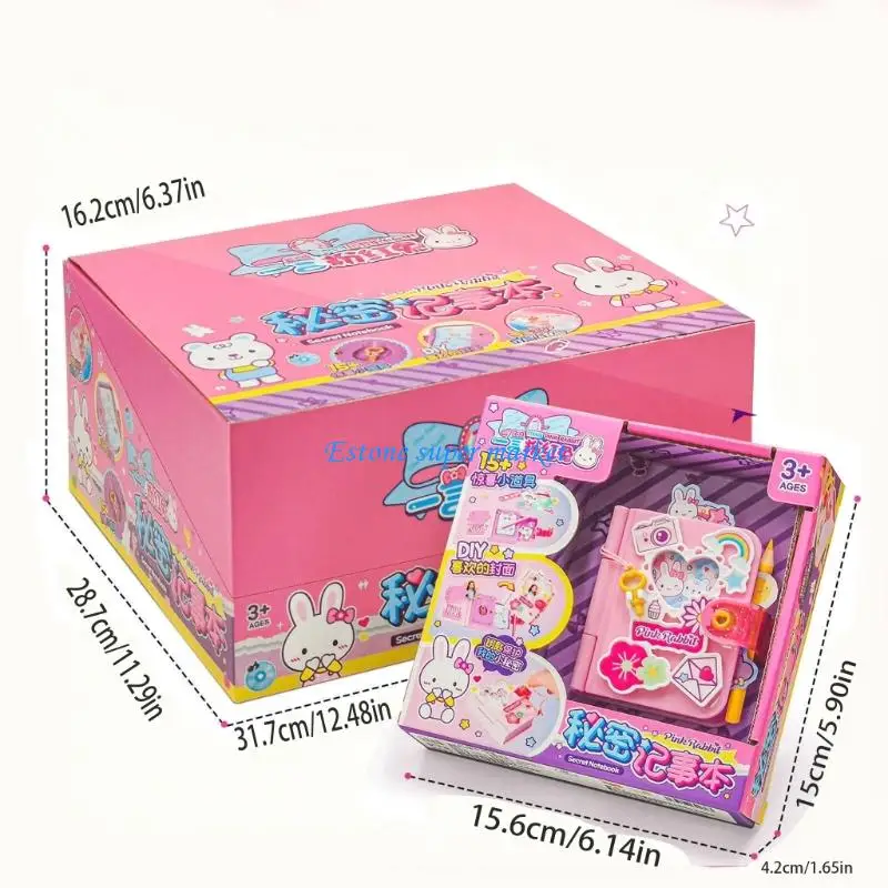 090B Creatief handwerknotitieboekje voor kinderen Geheim dagboek Notitieboekspeelgoed met cartoonthemaontwerp voor expressie