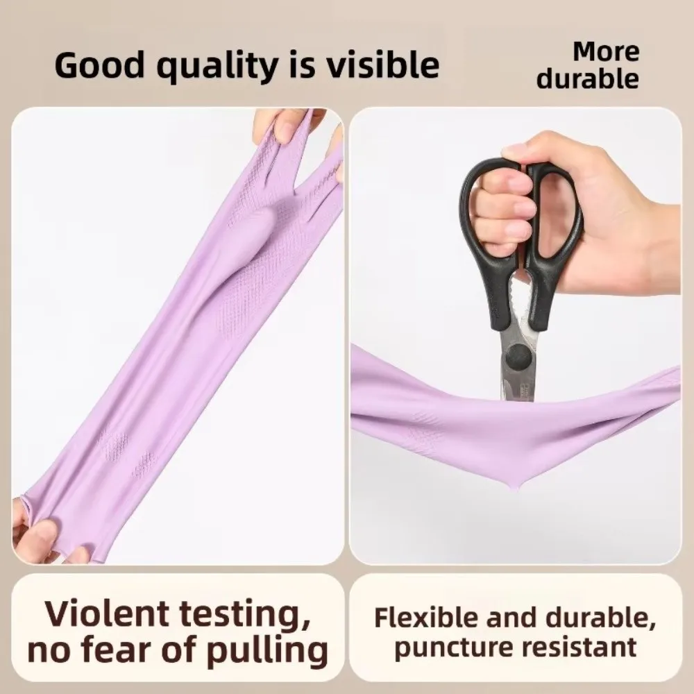 Latex Dish Washing Gloves with Cotton Liner Non-slip Grip Rubber Glove Reusable Waterproof Gloves For Kitchen Bathroom Cleaning