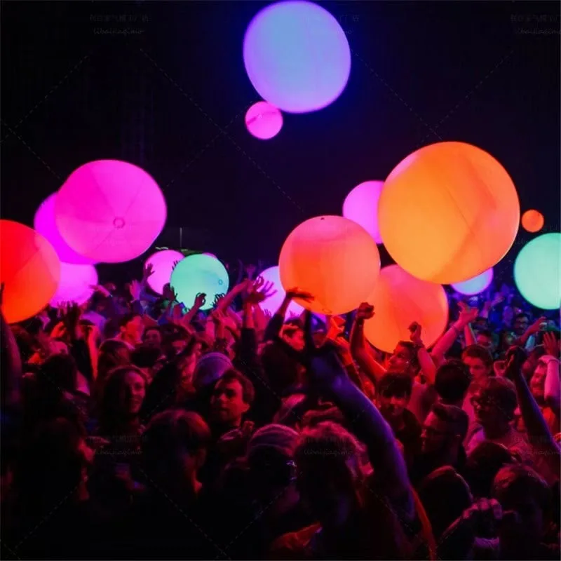 Bola colgante inflable con luces LED, globo de luces LED de colores táctiles para fiesta, venta al por mayor