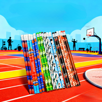 12 sports ball pencils, HB wooden pencils with rubber, stationery gifts for creative ball enthusiasts