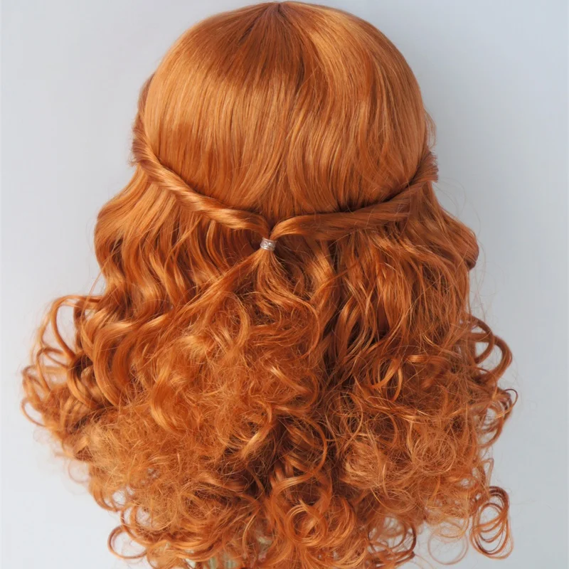 Nur Puppenhaar JD815 1/6 1/4 1/3 SD DOD QBaby Blythes Lange, unordentliche Welle mit halb gebundener Rückseite, Prinzessinnen-Synthetik-Mohair-BJD-Perücken