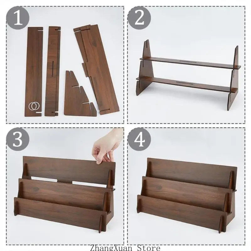 Handgefertigter Treppenhalter aus Holz zum Sammeln von Karten und kleinen Gegenständen 3XUF – Detail 3
