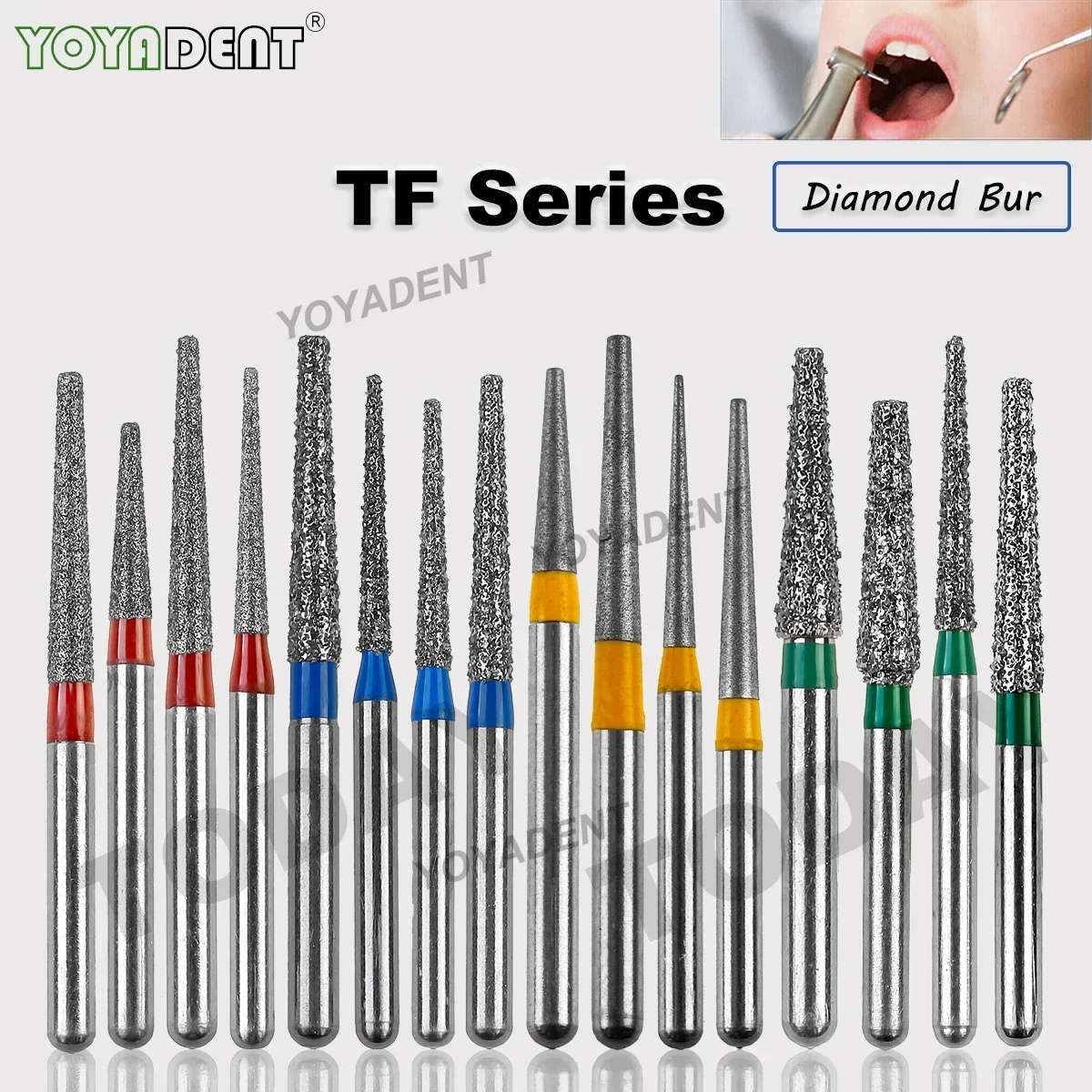 

TF Type Dental Diamond Burs Dentistry Drill FG 1.6mm Polishing Teeth For High Speed Handpiecess Dentistry Tools 10pcs/Pack