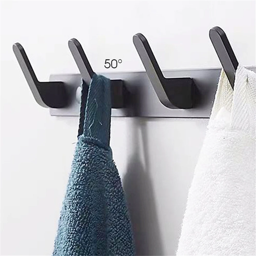 Bathroom Towel Hanger Wall-Mounted Clothes Coat Rack Hat Hook Bedroom Living Room Kitchen Toilet Brack Hook Hallway Balcony