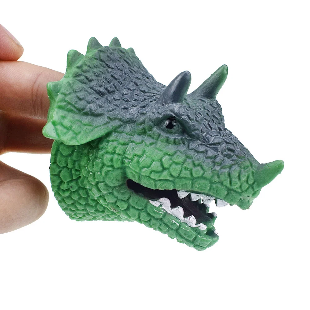 2 pçs fantoches mão para crianças brinquedo aniaml role play animal dinossauro verde pai-filho