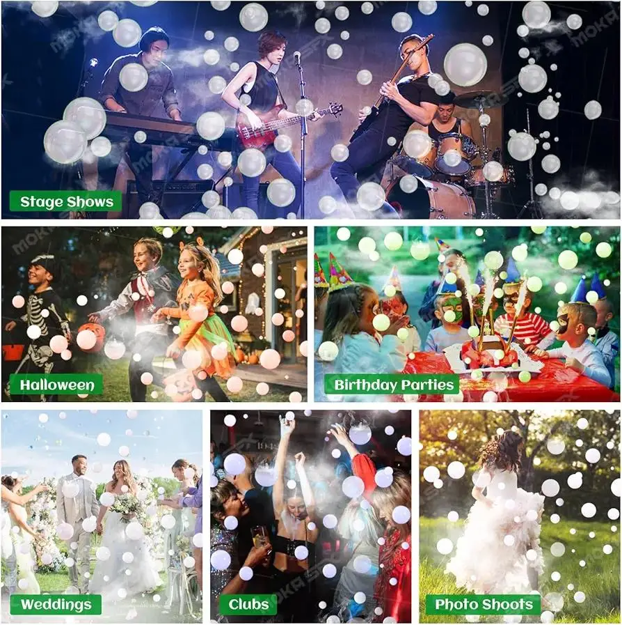 어린이 장난감 생일 선물 결혼식 무대 할로윈 크리스마스용 안개 거품 기계 2가지 기능 모드