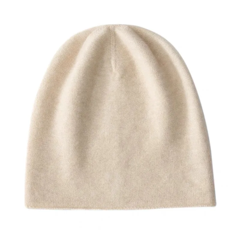 2025 Winter unisex 100% wool hat for outdoor leisure and warmth solid color cashmere knitted hat suitable for both men and women