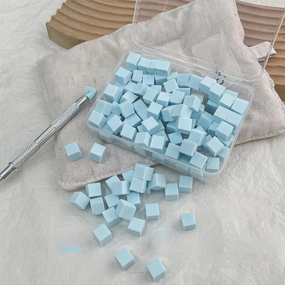 Färben Stempeln Farbverlauf Nagel Schwamm Set High Rebound Soft Nail Stamper Schwamm mit Greifstift Mini Nail Art Tofu Chunks