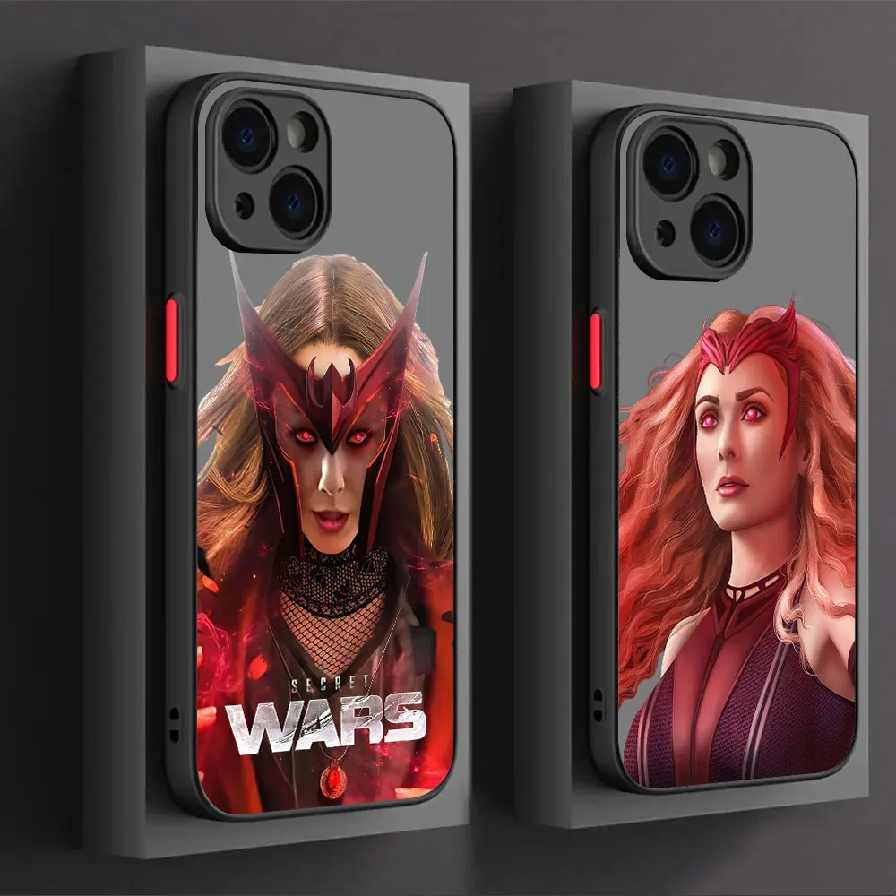 Etui na czarownice Marvel Wanda szkarłatne na Apple iPhone 15 14 13 12 11 XS Pro Max Mini 8 7 Plus SE X XR matowe etui na telefon