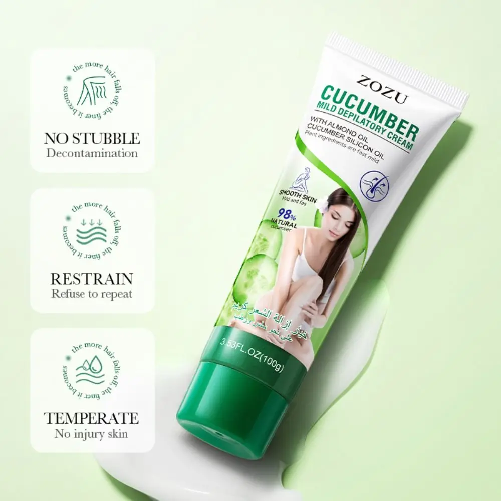 Non-stimulating Hair Removal Cream Painless Mild Cucumber Gentle Reduces Hair Growth Mild Depilatory Cream