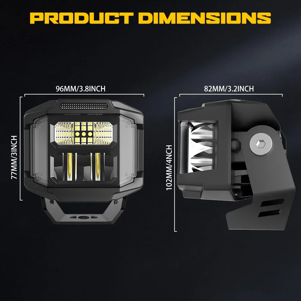 72W LED デュアルカラー作業灯 車用オートフォグドライビングライト トラック SUV ATV用