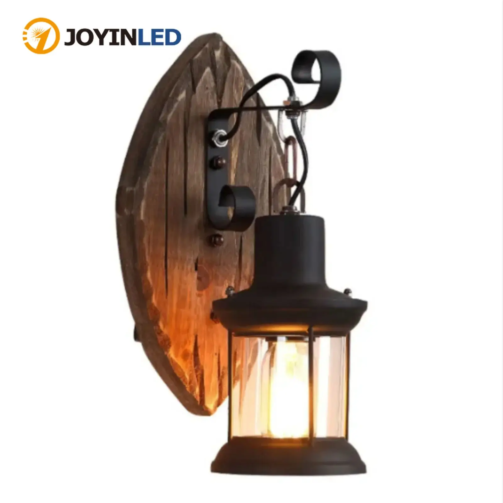

JOYINLED винтажный деревянный стеклянный черный металл деревенский черный деревянный настенный светильник подвесной светильник теплый свет для бара кафе сад E27