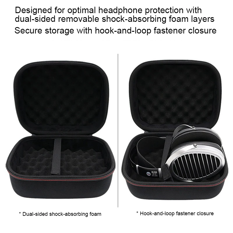 

Дорожный чехол для HIFIMAN ANANDA, портативная сумка для хранения наушников с противоударным пенопластом, тканью Оксфорд и защитным чехлом из ЭВА