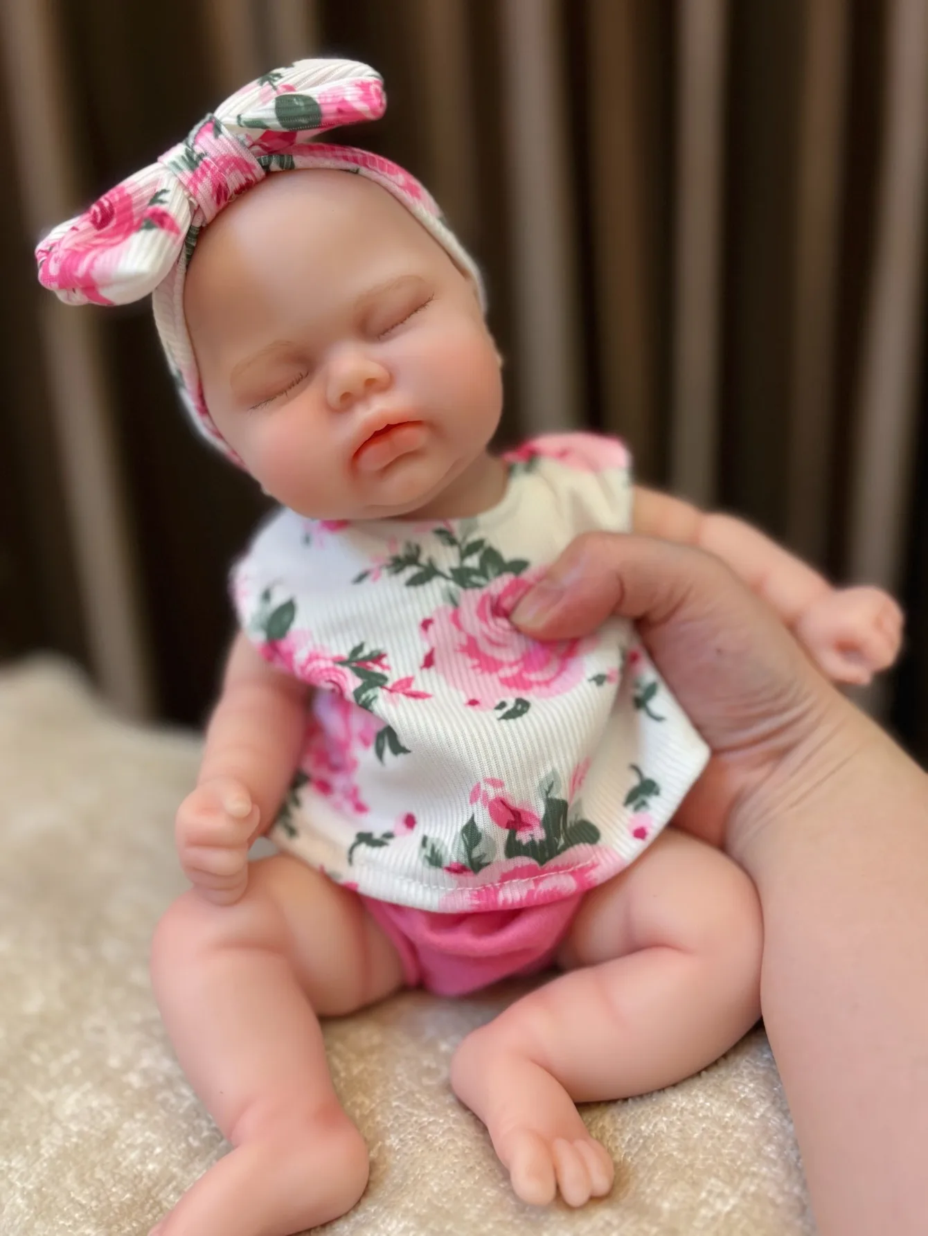 

13 Inch 3D Painted Lifelike Silicone Reborn Baby Doll Handmade Newborn Toy