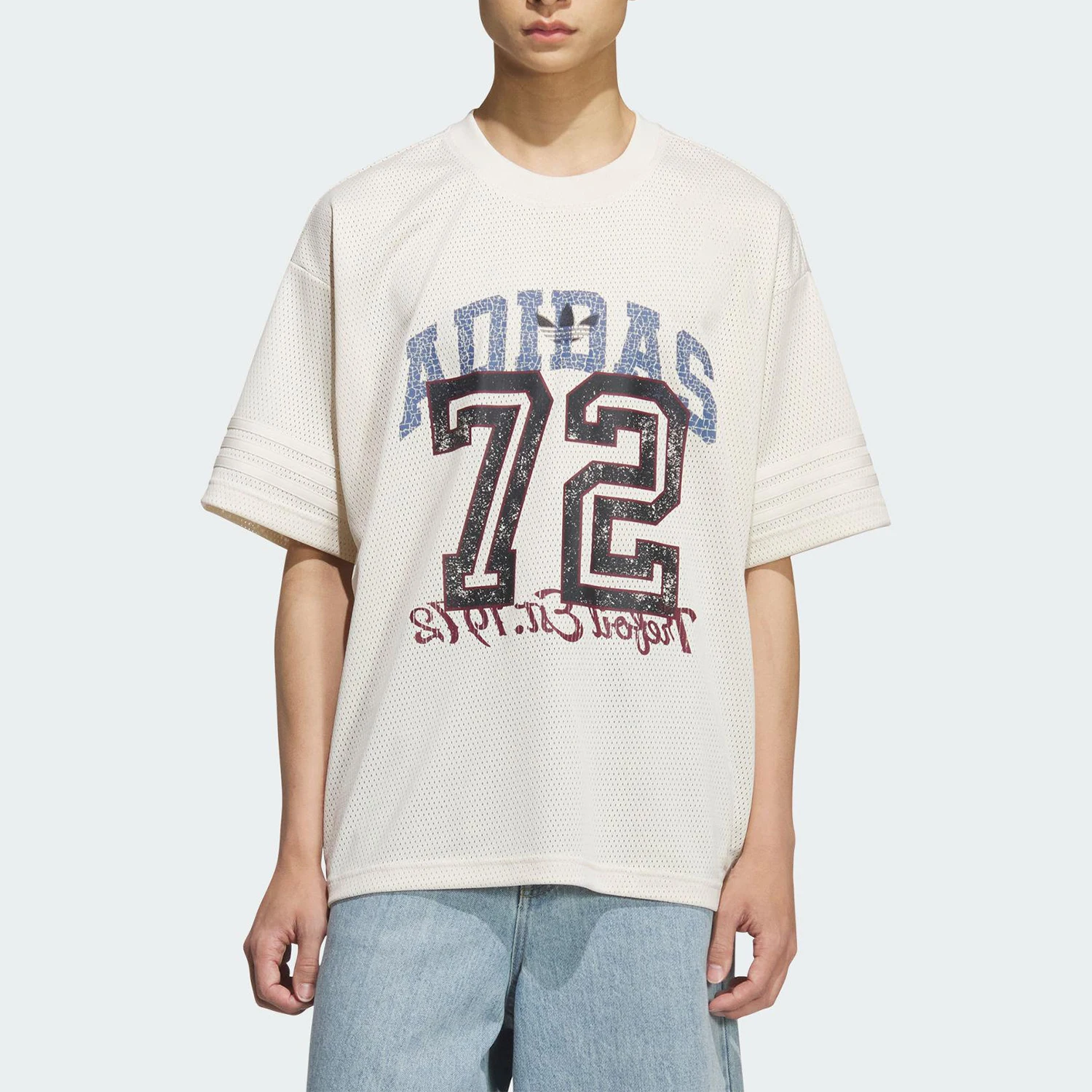 

Adidas Genuine Originals Men's Mesh Print Loose Casual T-Shirt KF0721