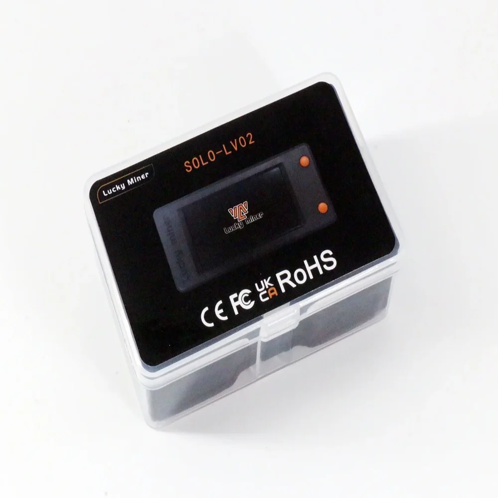 LuckyMiner LV02 Mini Solo Miner | 74 كيلو هرتز/ثانية SHA256 | شاشة LCD | جهاز مكتبي هادئ