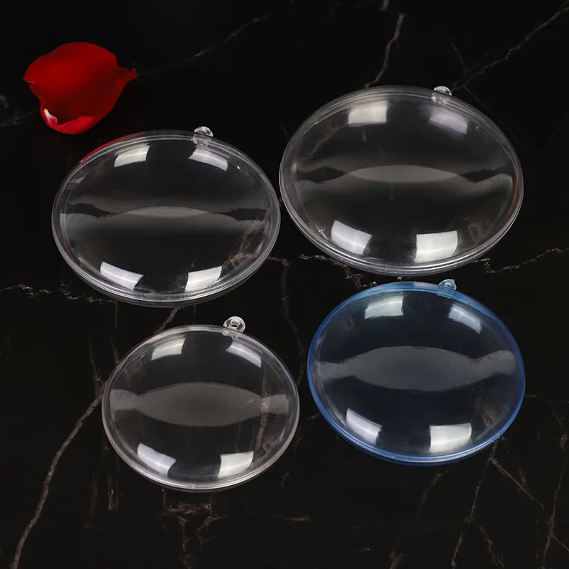 5 قطعة زخرفة بلاستيكية شفافة مفلطحة 3.5 بوصة عيد الميلاد ملء كرات مسطحة معلقة الحلي لتقوم بها بنفسك الحرفية عيد الميلاد الاحتفال ديكور