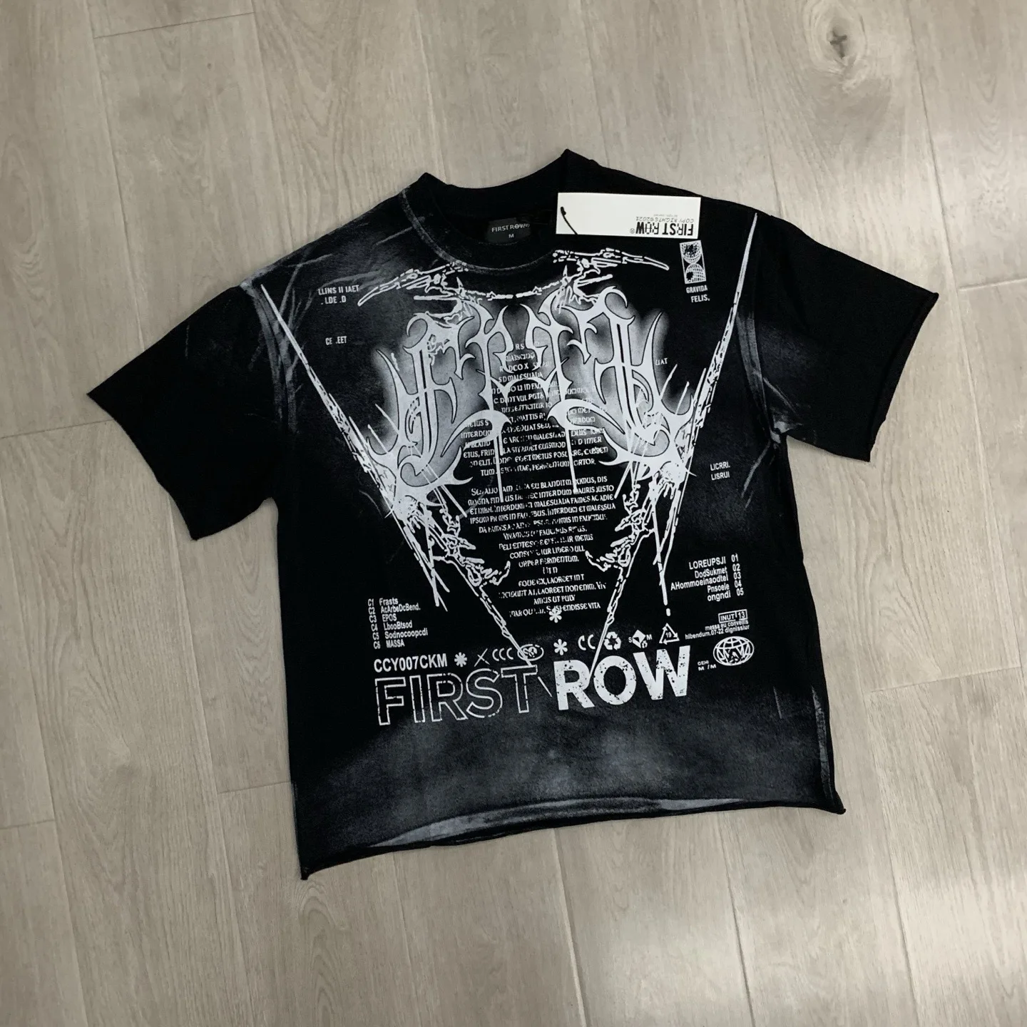 First Row Summer Y2K TRIBAL CROP TEE - Short Sleeve for Men and Women with Embroidery - Trendy T-shirt