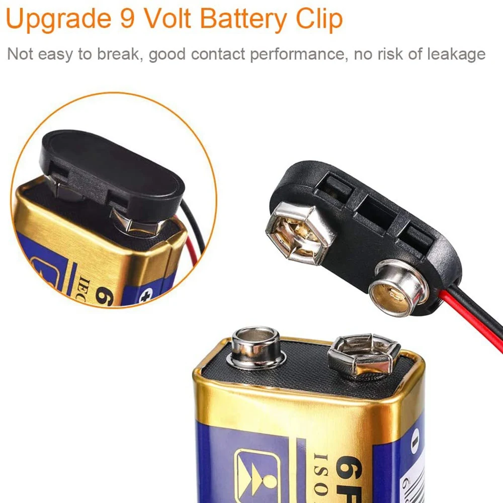 

ABSE-100 шт., кнопка разъема батареи 9 В, зажим постоянного тока, штекерный провод, клемма адаптера батареи типа I 150 мм