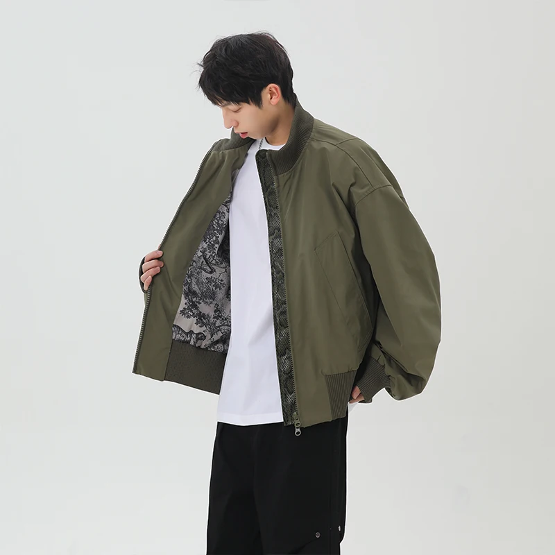 

Spring Autumn Military een Snake Year Limited Edition Bomber Jaet Men's ort Baseball Sle Flight Coat Loose Fit Anti-Wind