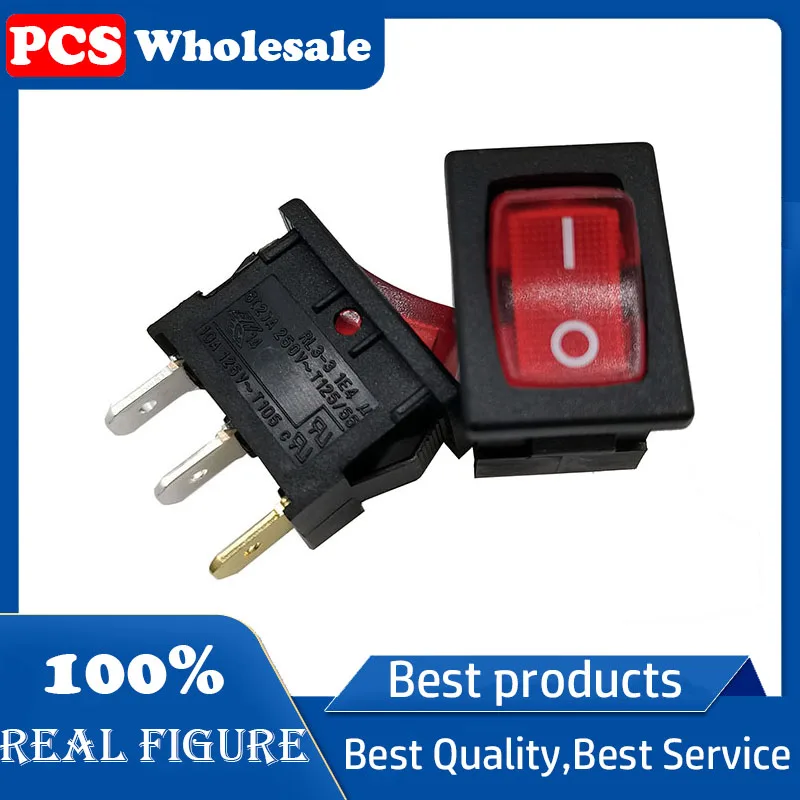 The ship-shaped switch RL3-311/N-G-2-RE/BK-P4 has a two-position three-pin red light with 21*15mm silver dots