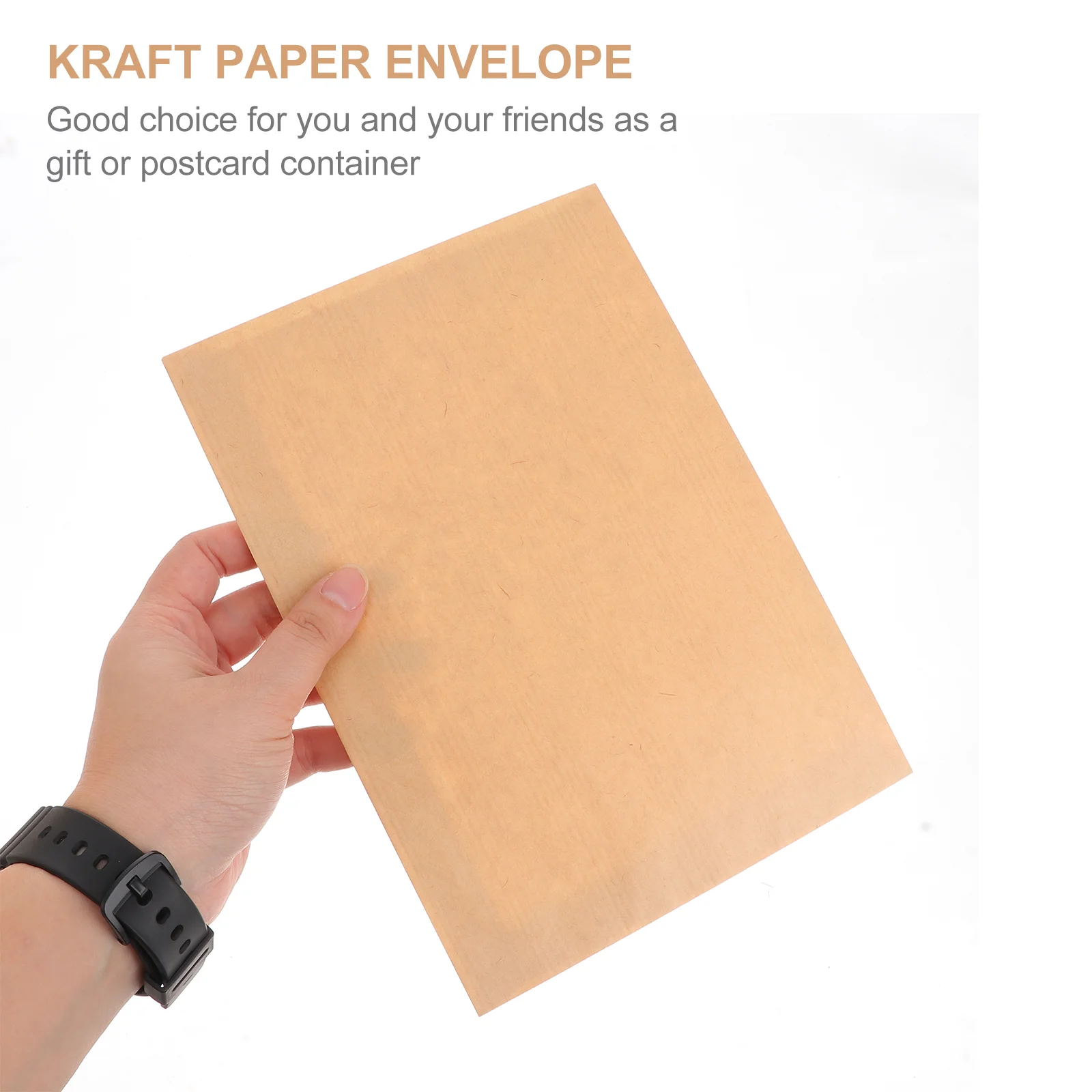 Envelopes de cor lisa clássicos em branco, envelope de papel kraft, envelope de armazenamento para escritório, escola, carta comercial, 229x162mm, 50pcs