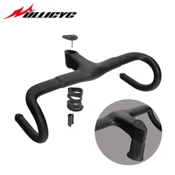 ULLICYC New Aero 1k Integrated Road Bike Handlebar T800 Carbon Fiber 400/420/440mm -90/100/110/120mm Bicycle Parts Component