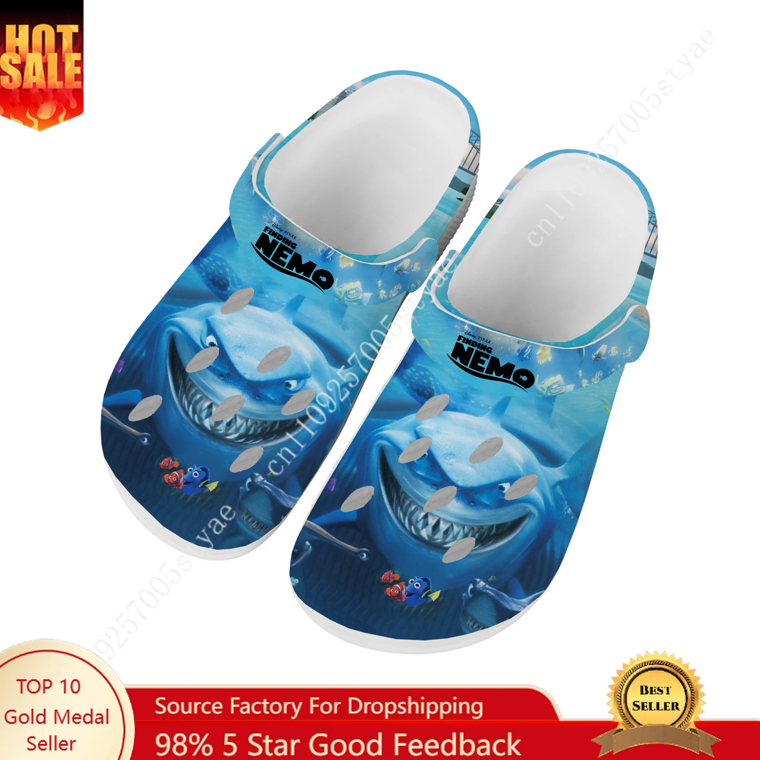 Disney Finding Nemo Water Shoes Men Women Comfortable Fashion Home Garden Clogs Customizd Sandals Beach Breathable Hole Slippers