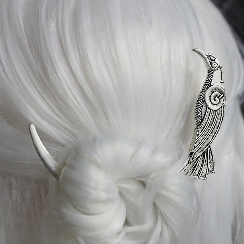 1 قطعة تصميم المتخصصة الهلال على شكل الطيور تصميم جوفاء المرأة سبيكة مشبك شعر مبالغ فيه شخصية لعب الأدوار أغطية الرأس الطرف #5