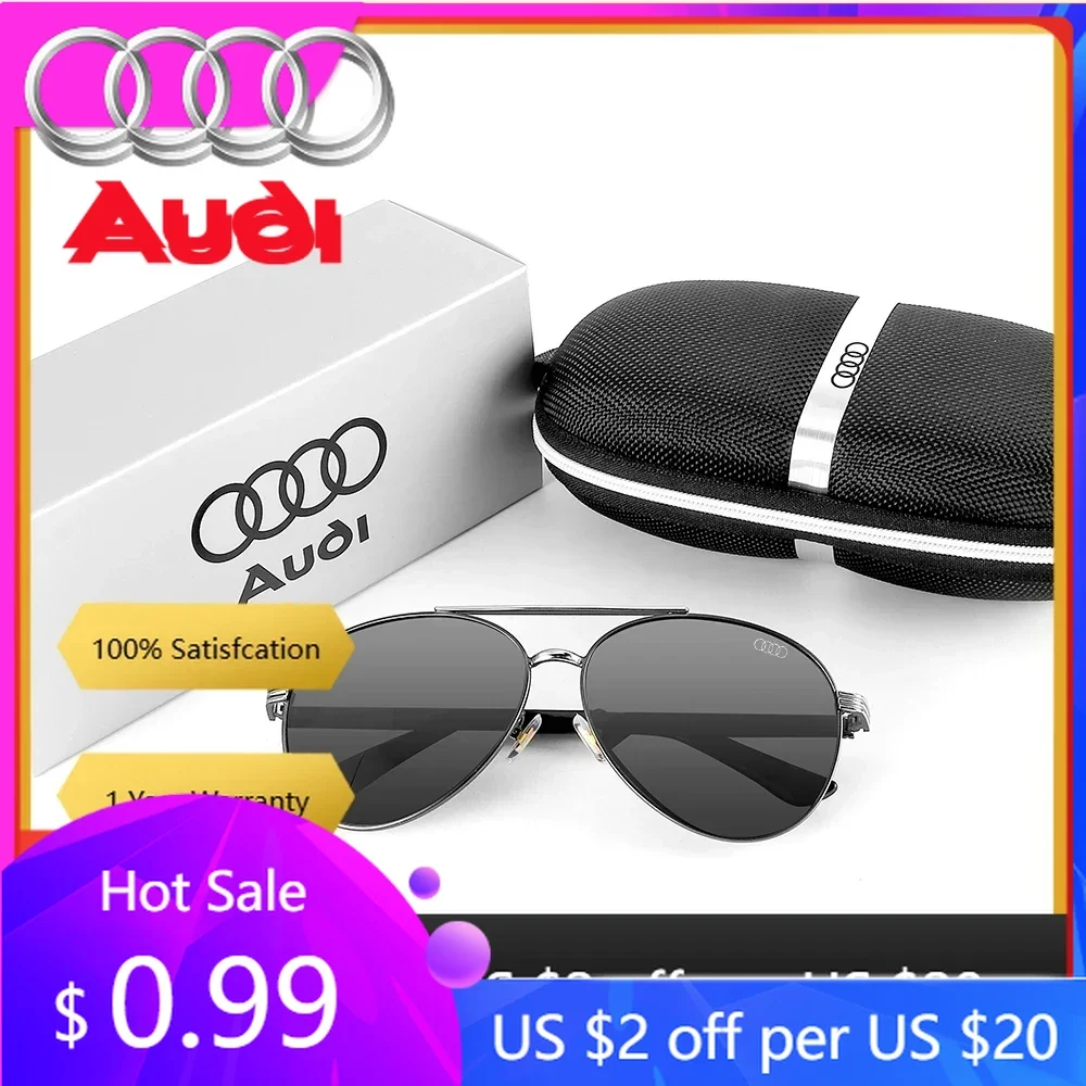 

Защитные очки для вождения с логотипом Audi, защита от солнца и УФ-излучения, для Audi Sline S3 S4 S5 S6 S7 RS B8