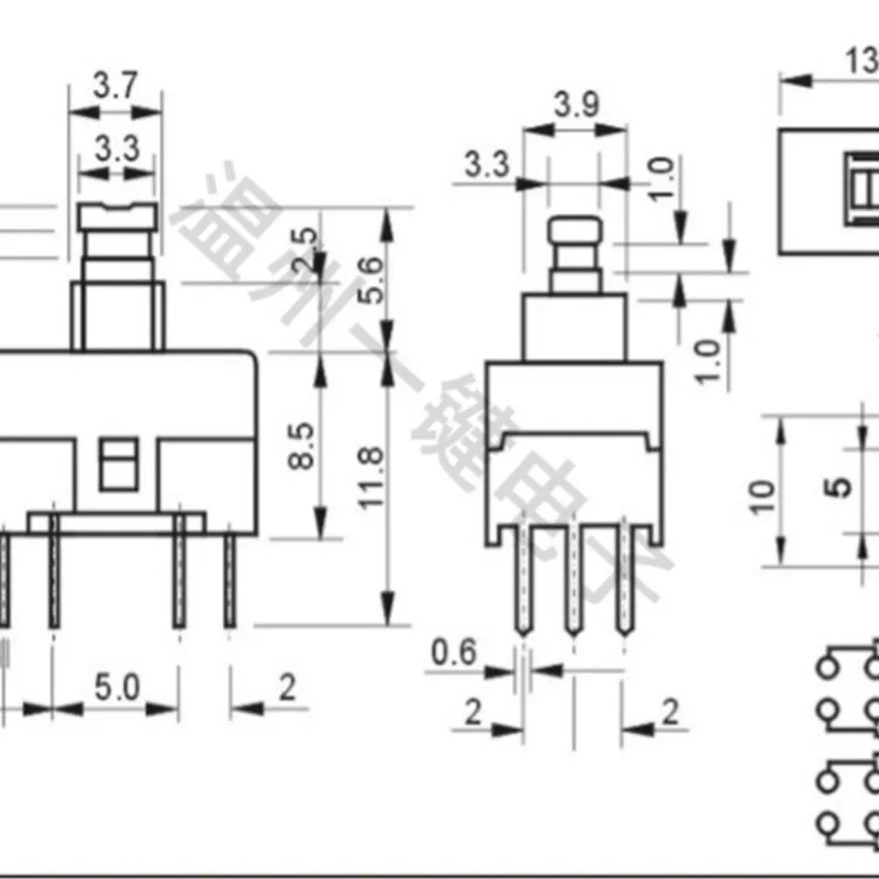 10pcs 8.5*13 Yamaha mixer repair parts Self-locking switch 8.5mm*13 mm Key switch 12 feet