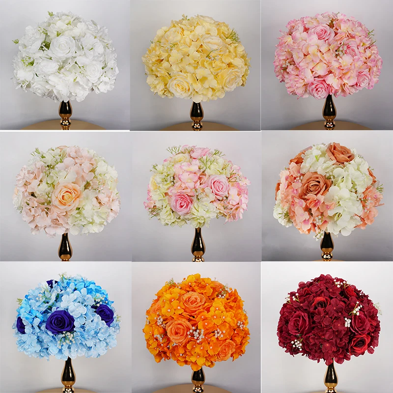 

30cm Wedding Artificial Rose Flower Ball Table Centerpiece for Event Wedding Decor Road Lead Floral Arrangement Bouquet Props