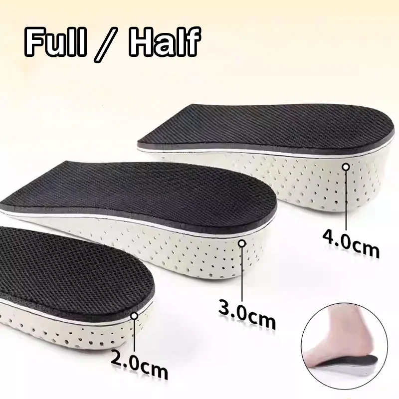 Memory-Schaum Höhenverstellbare Einlegesohlen Stabile Unsichtbare Schuheinlagen EVA Stoßdämpfende Schuhsohlen-Elevator-Einlagen für Unisex