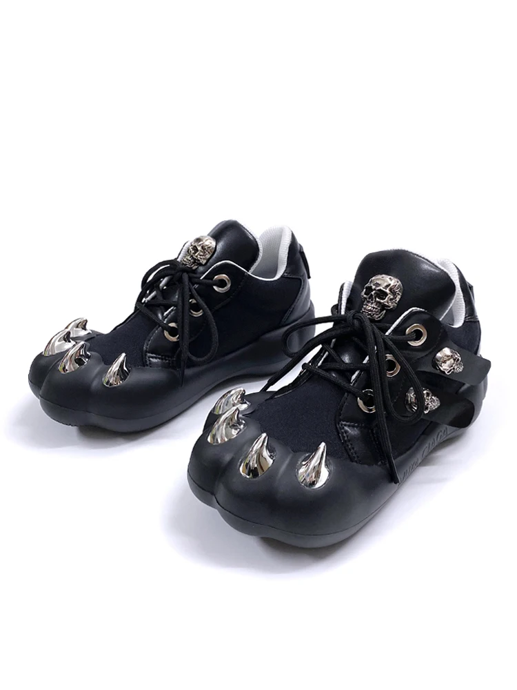 

Unique Thick Heel Sweet Cool Claw Shoes Dark Spicy Girl Puffy Bread Shoes Heightening Big Head Shoes Casual Cross Buckle