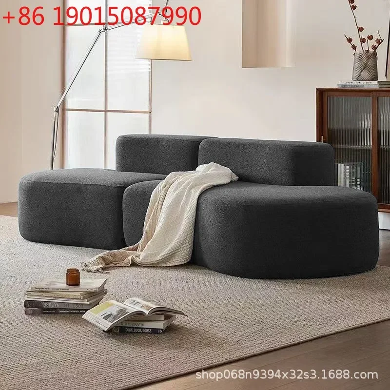 Full sponge vacuum compression box sofa cross-border home living room Italian Internet celebrity fabric straight row