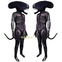lili 123Alien Xenomorph Costume Kids Adult Sci-Fi Movie Romulus Head Mask Suit Scary Space Monster Outfit for Halloween Cosplay